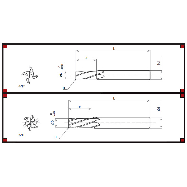 ＹＭＫＴニチアロイ ウレタンゴム用ラジアスエンドミル UGRE ゴム用ラジアスエンドミル UGRE-13X2R