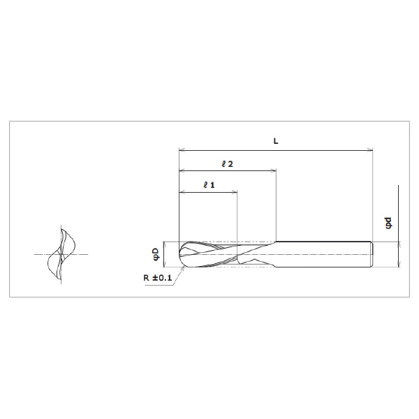 ＹＭＫＴニチアロイ ウレタンゴム用ボールエンドミル UGBE-C 軟質ゴム用ボールエンドミル UGBE-C-0600075