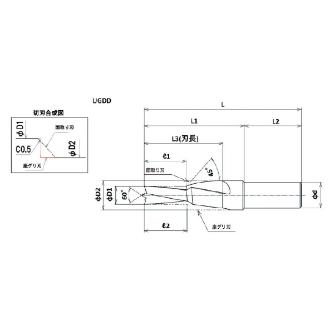 ＹＭＫＴニチアロイ ウレタンゴム用ソリッドドリル UGDD ゴム用段付きドリル UGDD-M6