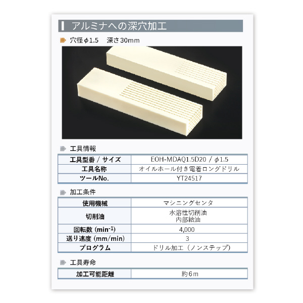 ＹＭＫＴアイゼン オイルホール付き電着ロングドリル EOH-MDAQ 電着オイルホール付きマイクロドリル EOH-MDAQ1.25D20