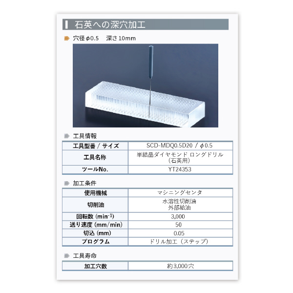 ＹＭＫＴアイゼン 単結晶ダイヤモンド ロングドリル(石英用) SCD-MDQ 単結晶マイクロドリル（石英用） SCD-MDQ0.35D15