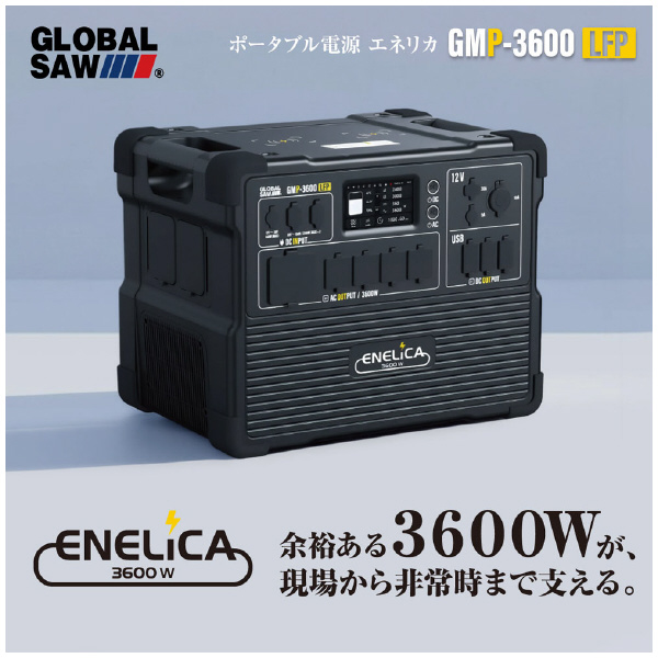 （株）モトユキ グローバルソー ENELICA ポータブル電源 3600W GMP グローバルソーＥＮＥＬＩＣＡポータブル電 GMP-3600