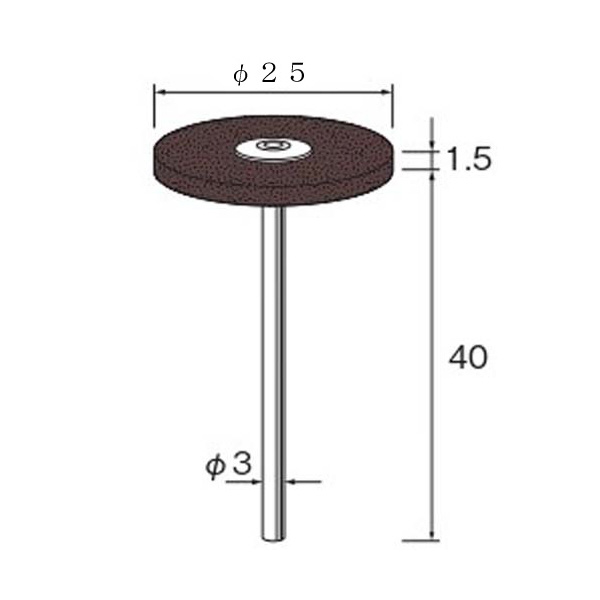 日本精密機械工作（株） 軸付ポリッシャーサンダー S 軸付ポリッシャーサンダーφ２５　＃４００ S2623