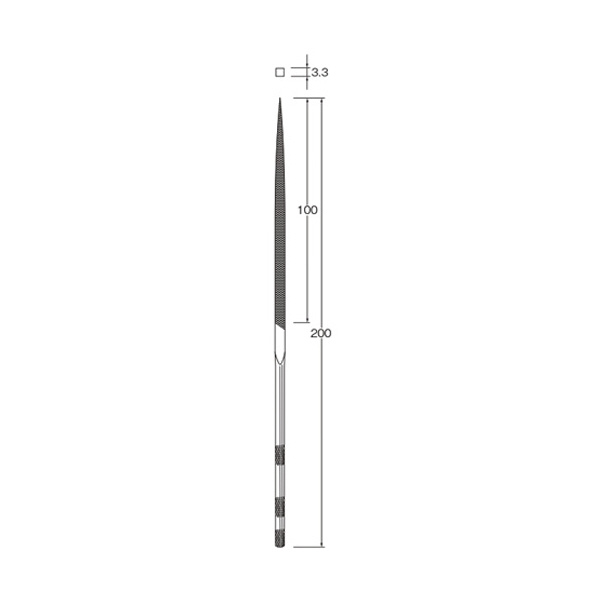 日本精密機械工作（株） 精密ヤスリ 粗目 X 精密ヤスリ（荒目）　角 X0314