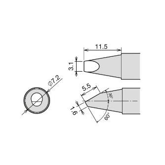 太洋電機産業（株） 交換こて先 RX-85HSRT 交換こて先 RX-85HSRT-3.2RA