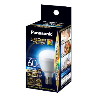 パナソニック（株）　電材 LED電球E17全方向プレミアX ＬＥＤ電球Ｅ１７全方向プレミアＸ LDA8DDGE17SZ6