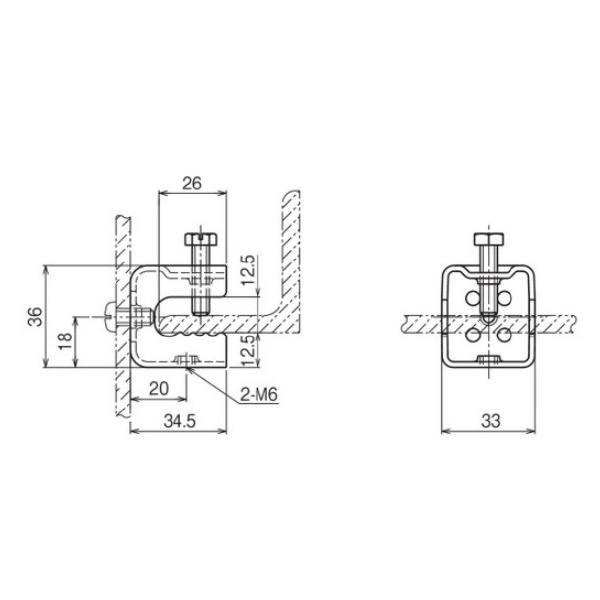 ネグロス電工（株） 支持金具 A3L-M6 支持金具 A3L-M6
