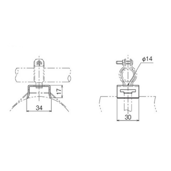 ネグロス電工（株） ユニックバンド 配管支持クリップ受台 U3U4-8 ユニックバンド U3U4-8