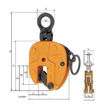 （株）スーパーツール 縦吊クランプ(ロックハンドル式自在シャックルタイプ) SVC 立吊クランプ SVC1.5ERF