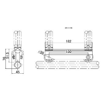 ＴＭＥＨジャパン（株） アルミローラーガイド ロング ACY-A306L アルミローラーガイド　ロング ACY-A306L