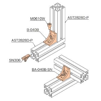 ＴＭＥＨジャパン（株） 28スクエア用ブラケット セット BA-040B-SN ２８スクエア用ブラケット　セット BA-040B-SN