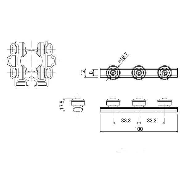 ＴＭＥＨジャパン（株） アルミパイプローラーガイド用ローラー LRA アルミパイプローラーガイド用ローラー LRA-19-3P