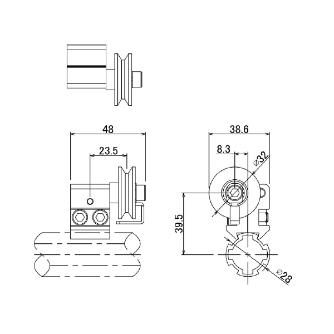 ＴＭＥＨジャパン（株） アルミ滑車ユニット(V)セット ACP-323A-AL アルミ滑車ユニット（Ｖ）セット ACP-323A-AL
