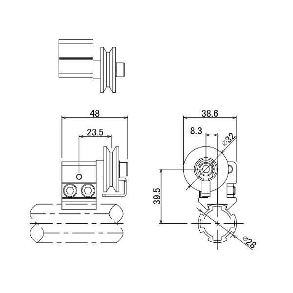 ＴＭＥＨジャパン（株） アルミ滑車ユニット(V)セット ACP-323A-AL アルミ滑車ユニット（Ｖ）セット ACP-323A-AL
