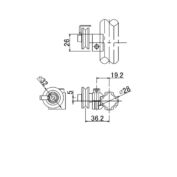 ＴＭＥＨジャパン（株） アルミ滑車ユニット(垂直) ACPP アルミ滑車ユニット（垂直） ACPP-V6026A