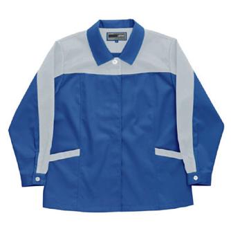 日新被服（株） 長袖スモック 5107-94 長袖スモック 5107-94-SS ﾌﾞﾙｰxｼﾙﾊﾞｰ