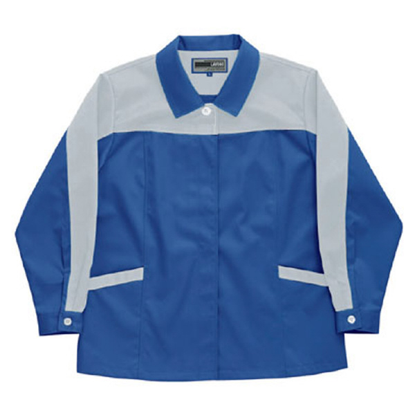日新被服（株） 長袖スモック 5107-94 長袖スモック 5107-94-SS ﾌﾞﾙｰxｼﾙﾊﾞｰ