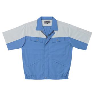 日新被服（株） 半袖ブルゾン 5115-92 半袖ブルゾン 5115-92-SS ﾗｲﾄﾌﾞﾙｰxｼﾙﾊﾞｰ