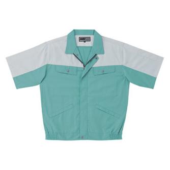 日新被服（株） 半袖ブルゾン 5115-98 半袖ブルゾン 5115-98-SS ﾗｲﾄｸﾞﾘﾝxｼﾙﾊﾞｰ