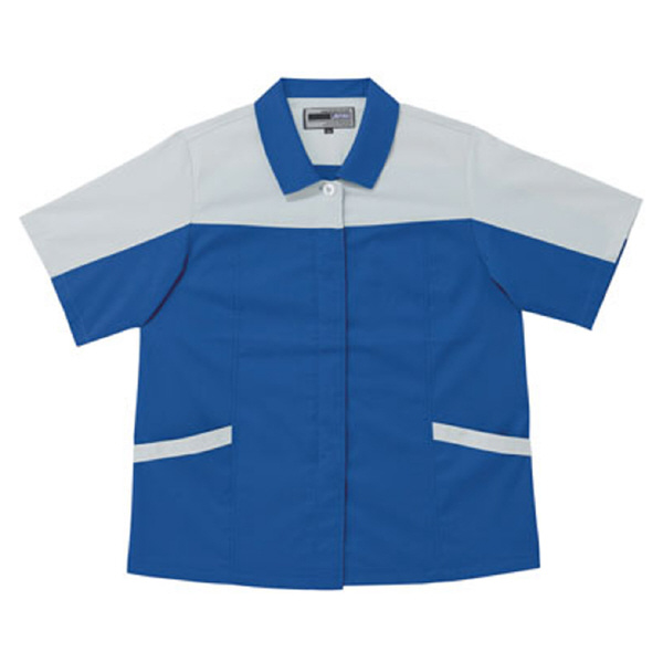 日新被服（株） 半袖スモック 5137-94 半袖スモック 5137-94-SS ﾌﾞﾙｰxｼﾙﾊﾞｰ