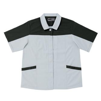 日新被服（株） 半袖スモック 5137-99 半袖スモック 5137-99-SS ｼﾙﾊﾞｰxﾗｲﾄﾌﾞﾗｯｸ