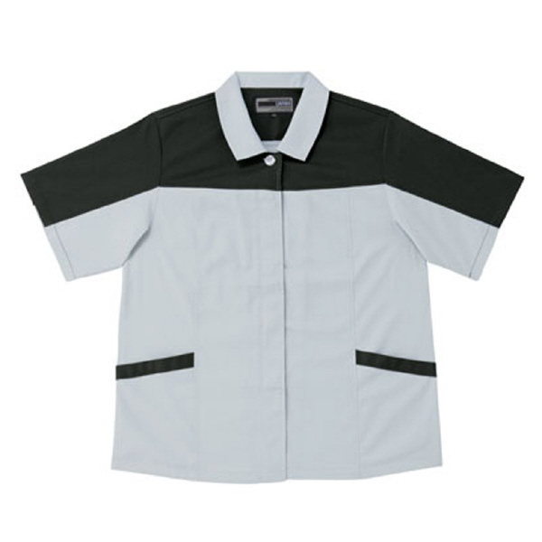 日新被服（株） 半袖スモック 5137-99 半袖スモック 5137-99-SS ｼﾙﾊﾞｰxﾗｲﾄﾌﾞﾗｯｸ