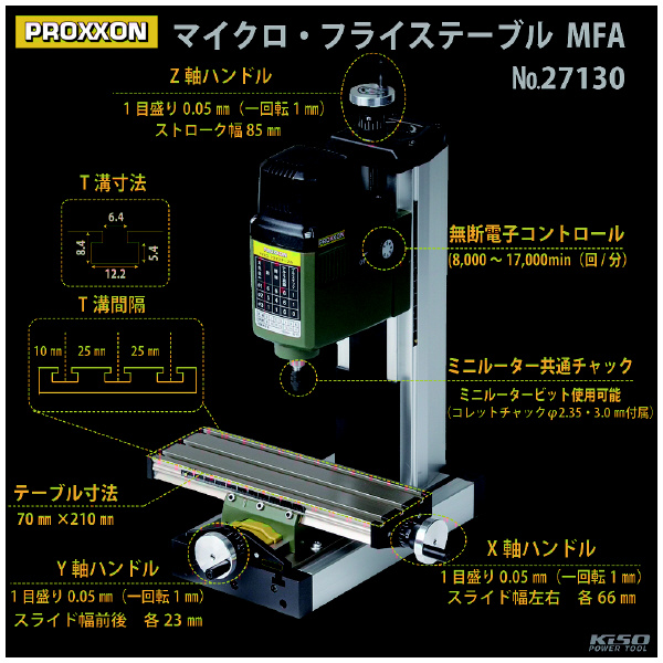 （株）キソパワーツール マイクロ・フライステーブル 27130 マイクロ・フライステーブル 27130