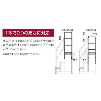長谷川工業（株） ライトステップ用片側開口手すり DB-TK ライトステップ用片側開口手すり DB3-849a-TK