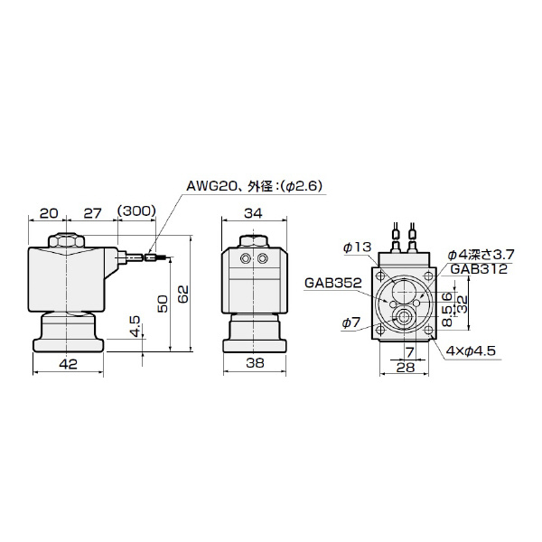 ＣＫＤ（株） 直動式2ポート電磁弁 GAB312 直動式２ポート電磁弁 GAB312-6-0-AC200V