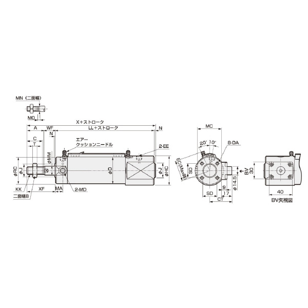 ＣＫＤ（株） スーパーマイクロシリンダ SCM-Q スーパーマイクロシリンダ SCM-Q-00-32B-200-H-Q