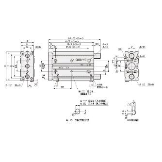 ＣＫＤ（株） ガイド付シリンダ ロングストローク STL-M ガイド付シリンダ　ロングストローク STL-M-25-125
