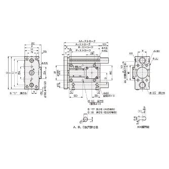 ＣＫＤ（株） ガイド付シリンダ ロングストローク STL-MQ ガイド付シリンダ　ロングストローク STL-MQ-32-125-H