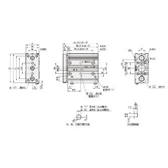 ＣＫＤ（株） ガイド付シリンダ ショートストローク STS-M ガイド付シリンダ　ショートストローク STS-M-25-25