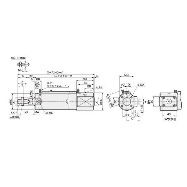 ＣＫＤ（株） スーパーマイクロシリンダ SCM-Q スーパーマイクロシリンダ SCM-Q-00-40B-250-H-P4