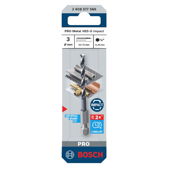 ボッシュ（株） ドリルアダプター用鉄工ビット ドリルアダプター用鉄工ビット３ｍｍ 2608577566