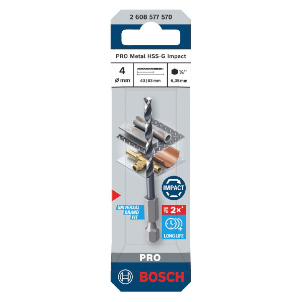 ボッシュ（株） ドリルアダプター用鉄工ビット ドリルアダプター用鉄工ビット４ｍｍ 2608577570