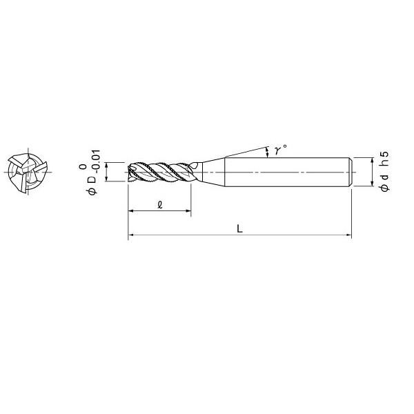 日進工具（株） アルミ用高能率ニック付スクエアエンドミル AL3D-345N アルミ用高能率ニック付スクエアエンドミル AL3D-345N ﾌｧｲ1X3