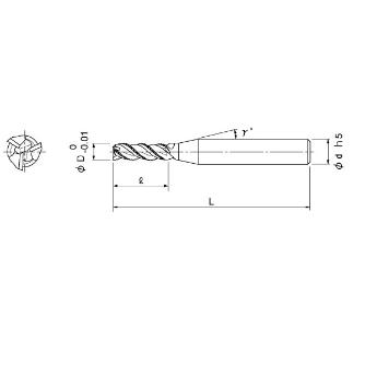 日進工具（株） アルミ用高能率ニック付スクエアエンドミル AL3D-345N アルミ用高能率ニック付スクエアエンドミル AL3D-345N ﾌｧｲ2X6