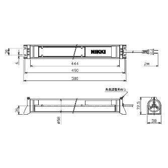 日機（株） 筒型防水LEDライト NLM-SN2シリーズ 筒型防水ＬＥＤライト NLM20SG-AC-SN2(2M+P)
