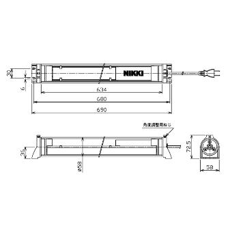 日機（株） 筒型防水LEDライト NLM-SN2シリーズ 筒型防水ＬＥＤライト NLM30SG-AC-SN2(2M+P)