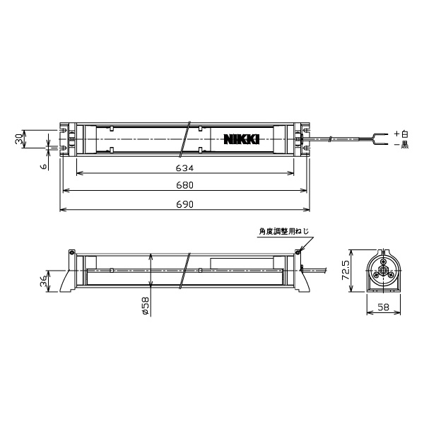 日機（株） 筒型防水LEDライト NLM-SN3シリーズ 筒型防水ＬＥＤライト NLM30SG-AC-SN3