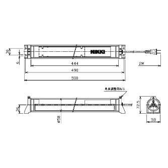 日機（株） 筒型防水LEDライト NLM-SN3シリーズ 筒型防水ＬＥＤライト NLM20SG-AC-SN3(2M+P)