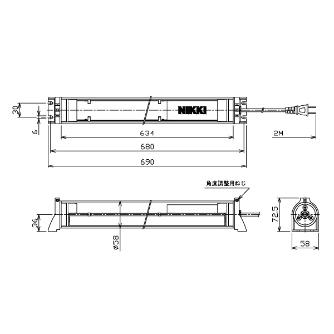 日機（株） 筒型防水LEDライト NLM-SN3シリーズ 筒型防水ＬＥＤライト NLM30SG-AC-SN3(2M+P)