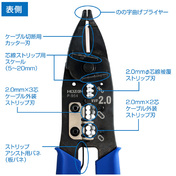 ホーザン株式会社 VVFストリッパー ＶＶＦストリッパー P-954
