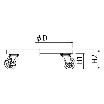 ＭＯＮＯＶＡＴＥ（株） 導電車輪付運搬用台車(SUSナイロン車) KMSD-N 導電車輪付運搬用ステンレス台車 KMSD-N-635