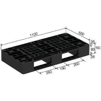 三甲（株） Dタイプパレット パレットＤタイプ 840229-00 D2-055110-2 ﾌﾞﾗｯｸ