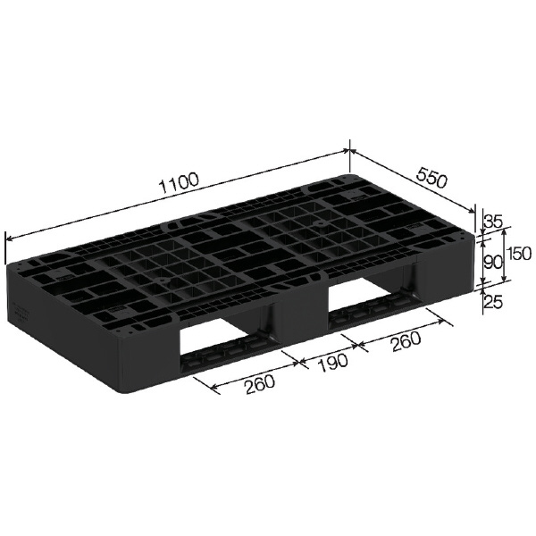 三甲（株） Dタイプパレット パレットＤタイプ 840229-00 D2-055110-2 ﾌﾞﾗｯｸ