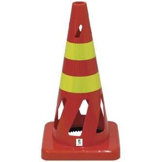 三甲（株） 安全保安用品 コーン（反射テープ黄色２本） 806409-05 ｾｰﾌﾃｨﾎｰﾙｺｰﾝ ﾚｯﾄﾞ