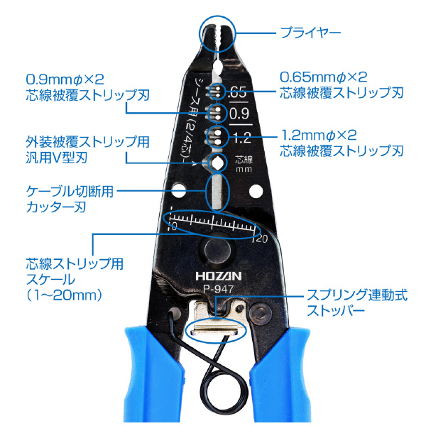 ホーザン株式会社 ワイヤーストリッパー ワイヤーストリッパー P-947