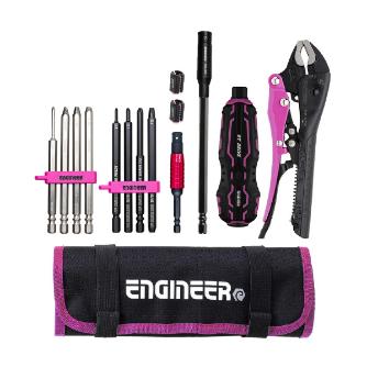 （株）エンジニア 合体工具8点セット PINK＆BLACK 合体工具８点セット　ＰＩＮＫ＆ＢＬＡＣＫ DXZ-09P